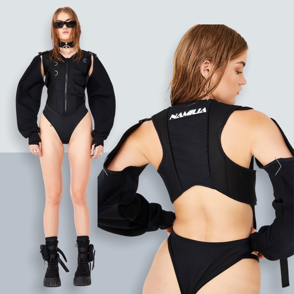 NAMILIA TACTICAL BODYSUIT W/ DETACHABLE SLEEVES